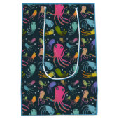 Onder het Zee Marine Life Cartoon Dark Background Medium Cadeauzakje (Achterkant)