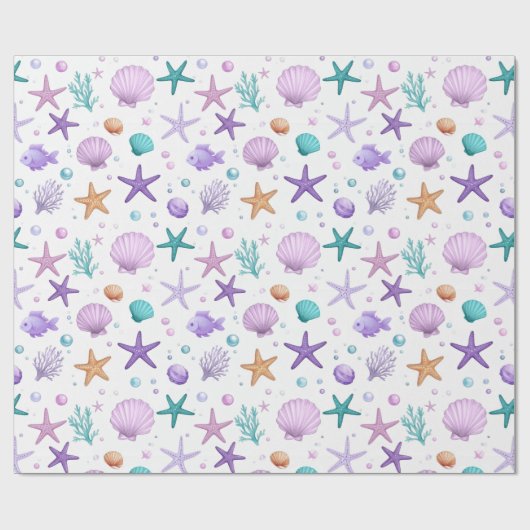 Onder het Zee Marine Life Pattern ID1143 Cadeaupapier (Vlak)