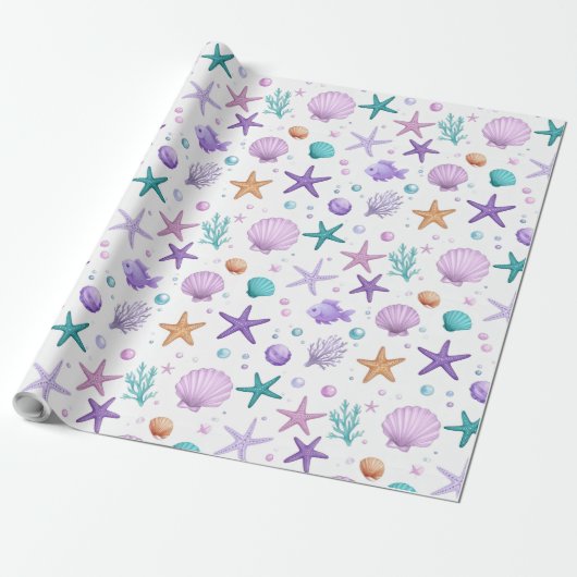 Onder het Zee Marine Life Pattern ID1143 Cadeaupapier (Uitgerold)
