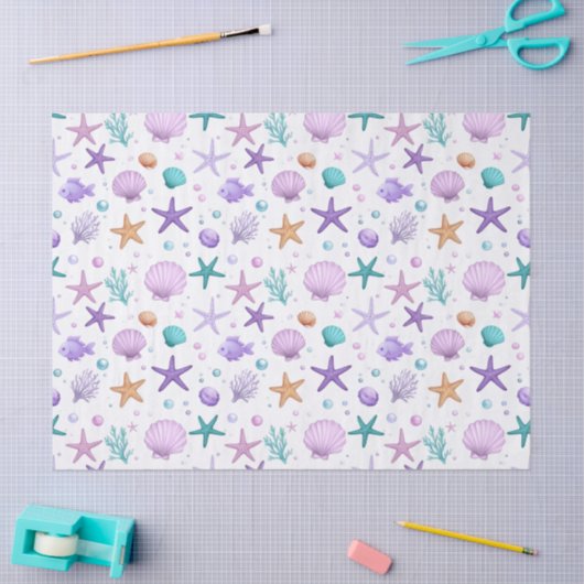 Onder het Zee Marine Life Pattern ID1143 Tissuepapier (Craft)