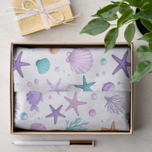 Onder het Zee Marine Life Pattern ID1143 Tissuepapier (Geschenk)
