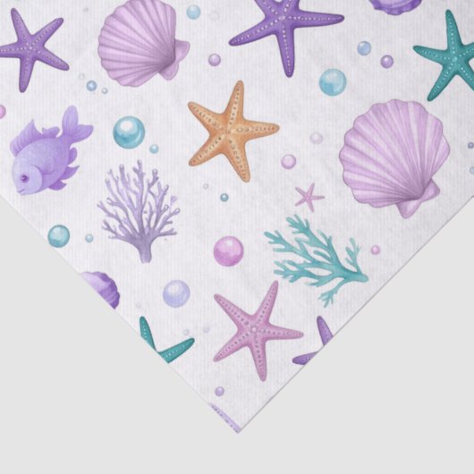 Onder het Zee Marine Life Pattern ID1143 Tissuepapier (Detail)