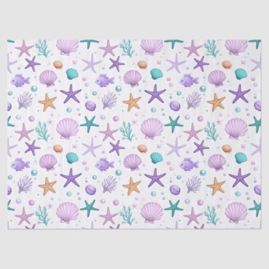 Onder het Zee Marine Life Pattern ID1143 Tissuepapier (Voorkant)