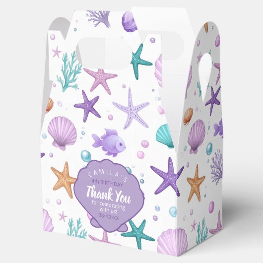 Onder het Zee Marine Life Pattern Thank You ID1143 Bedankdoosjes (Geopend)