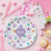 Onder het Zee Marine Life Pattern Thank You ID1143 Papieren Bordje (Feest)