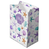 Onder het Zee Marine Life Pattern Verjaardag ID114 Medium Cadeauzakje (Voorkant Gekanteld)
