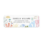 Onder het Zee meisje Baby shower retouradres Etiket (Voorkant)