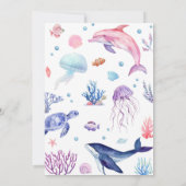 Onder het Zee Meisje Baby shower Uitnodiging (Achterkant)