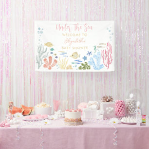 Onder het Zee Meisje Baby shower Welkom Spandoek