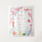 Onder het Zee Meisje Baby shower Welkom Wandkleed (Voorkant)
