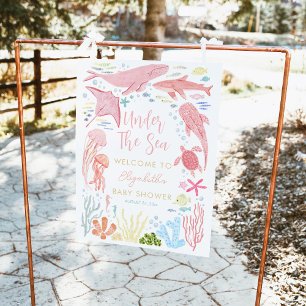 Onder het Zee Meisje Baby shower Welkomstbord Poster