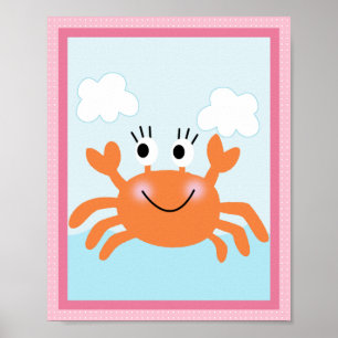 Onder het Zee/Meisje/Sealife/Roze Art Poster