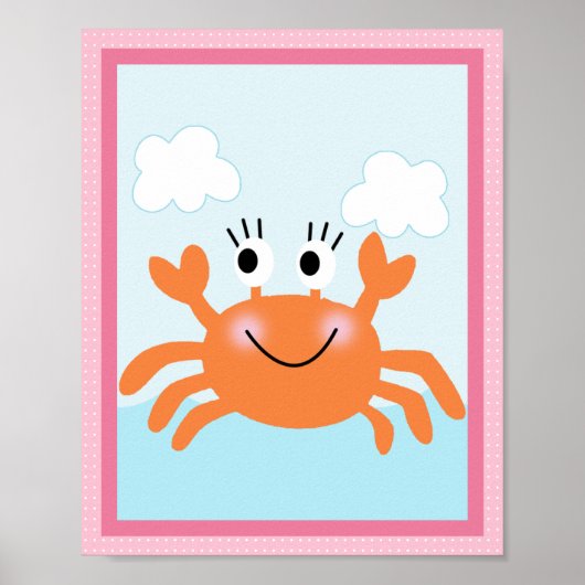 Onder het Zee/Meisje/Sealife/Roze Art Poster (Voorkant)