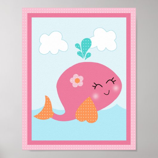 Onder het Zee/Meisje/Sealife/Roze Art Poster (Voorkant)