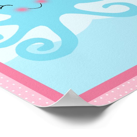 Onder het Zee/Meisje/Sealife/Roze Art Poster (Hoek)