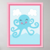 Onder het Zee/Meisje/Sealife/Roze Art Poster (Voorkant)