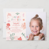 Onder het Zee Meisje Verjaardagsfeest Foto Kaart (Voorkant)