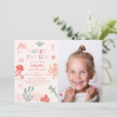 Onder het Zee Meisje Verjaardagsfeest Foto Kaart (Staand voorkant)