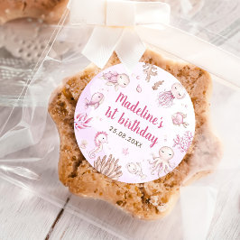 Onder het Zee meisje verjaardagsfeestje Ronde Sticker