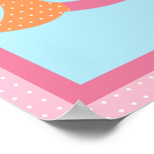 Onder het Zee/meisje/walvis/roze Poster (Hoek)