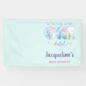 Onder het Zee meisjes 1e verjaardagsfeestje Spandoek (Horizontaal)