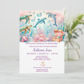 Onder het Zee Meisjes Baby shower Kaart (Staand voorkant)