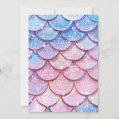 Onder het Zee Mermaid 4th Birthday Invitation Kaart (Achterkant)