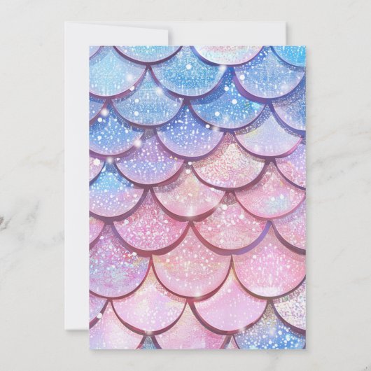 Onder het Zee Mermaid 6th Birthday Invitation Kaart (Achterkant)