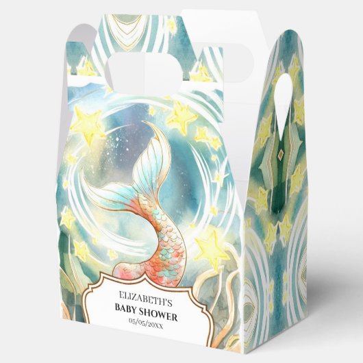 Onder het Zee Mermaid Baby shower Bedankdoosjes (Geopend)
