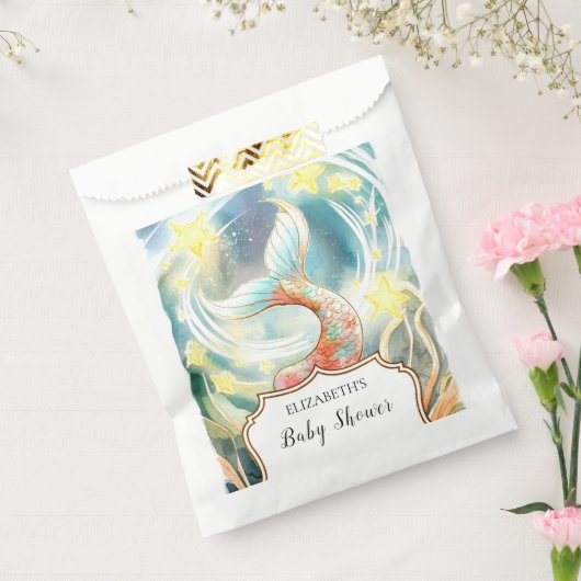 Onder het Zee Mermaid Baby shower Bedankzakje (Gezegeld)