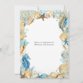 Onder het Zee Mermaid Baby shower Blue Gold Kaart (Achterkant)