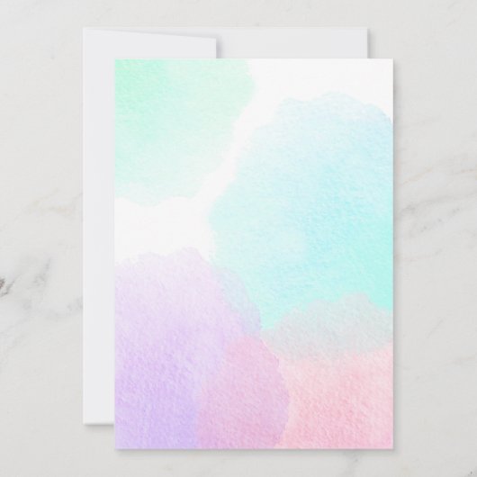 Onder het Zee Mermaid Baby shower Invitation Girl Kaart (Achterkant)