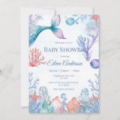 Onder het Zee Mermaid Baby shower Invitation Kaart (Voorkant)