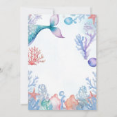 Onder het Zee Mermaid Baby shower Invitation Kaart (Achterkant)