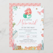 Onder het Zee Mermaid Baby shower Invitation Kaart (Voorkant / Achterkant)