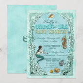 Onder het Zee Mermaid Baby shower Invitation Kaart (Voorkant / Achterkant)