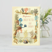 Onder het Zee Mermaid Baby shower Kaart (Staand voorkant)