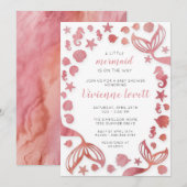 Onder het Zee Mermaid Baby shower Kaart (Voorkant / Achterkant)