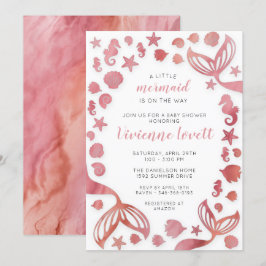 Onder het Zee Mermaid Baby shower Kaart