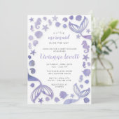 Onder het Zee Mermaid Baby shower Kaart (Staand voorkant)