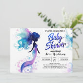 Onder het Zee Mermaid Baby shower Kaart (Staand voorkant)
