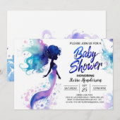 Onder het Zee Mermaid Baby shower Kaart (Voorkant / Achterkant)