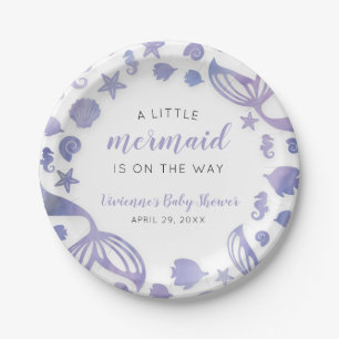 Onder het Zee Mermaid Baby shower Papieren Bordje