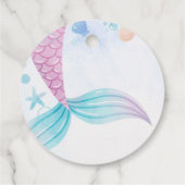Onder het Zee Mermaid Baby shower partij Bedankjes Labels (Achterkant)