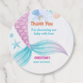Onder het Zee Mermaid Baby shower partij Bedankjes Labels (Voorkant)