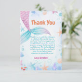Onder het Zee Mermaid Baby shower partij Bedankkaart (Staand voorkant)