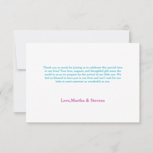 Onder het Zee Mermaid Baby shower partij Bedankkaart (Achterkant)