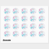 Onder het Zee Mermaid Baby shower partij Ronde Sticker (Vel)