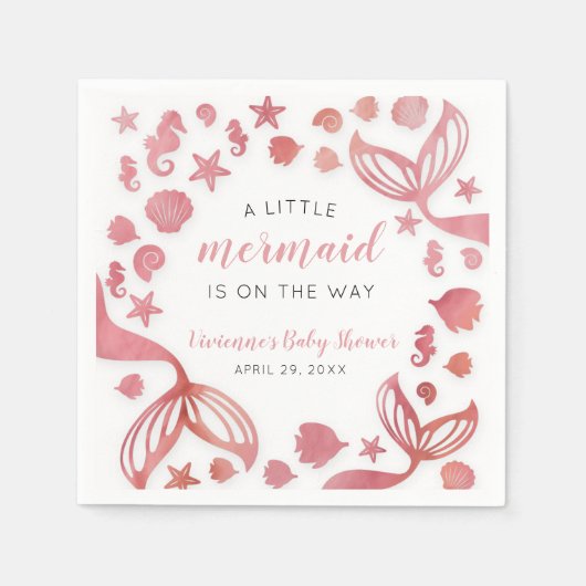 Onder het Zee Mermaid Baby shower Servet (Voorkant)