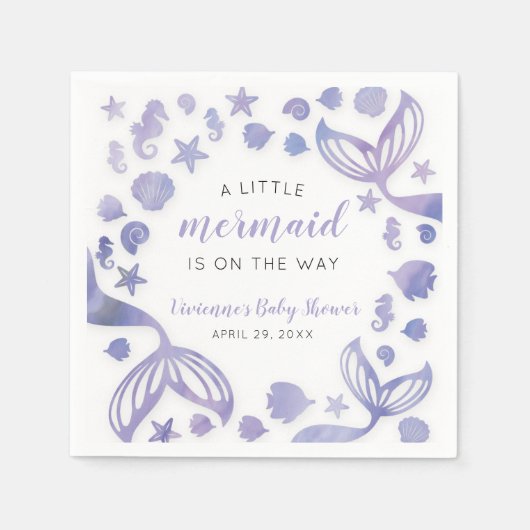 Onder het Zee Mermaid Baby shower Servet (Voorkant)